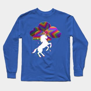 Rainbow Fantasy Unicorn Art Long Sleeve T-Shirt